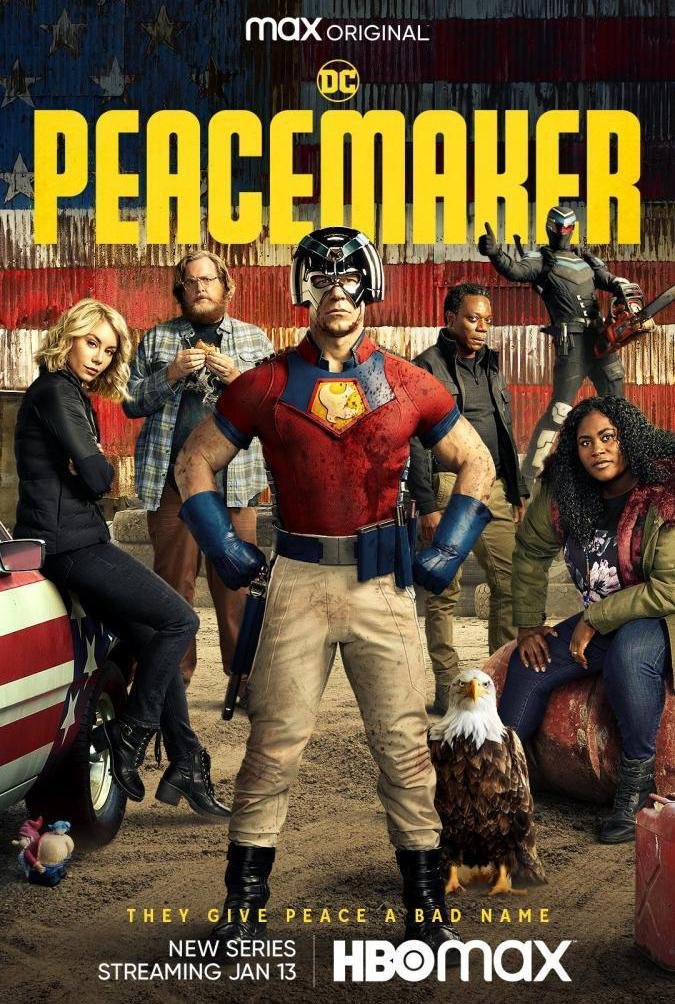 John Cena como Peacemaker con su icónico casco cromado